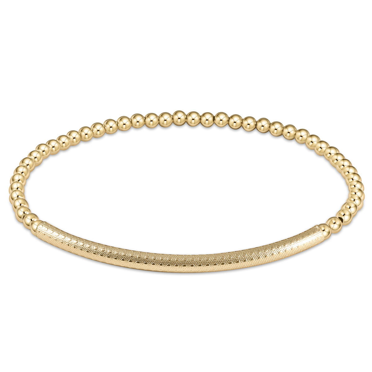 Enewton Extends- Bliss Bar Textured 3mm Bead Bracelet - Gold