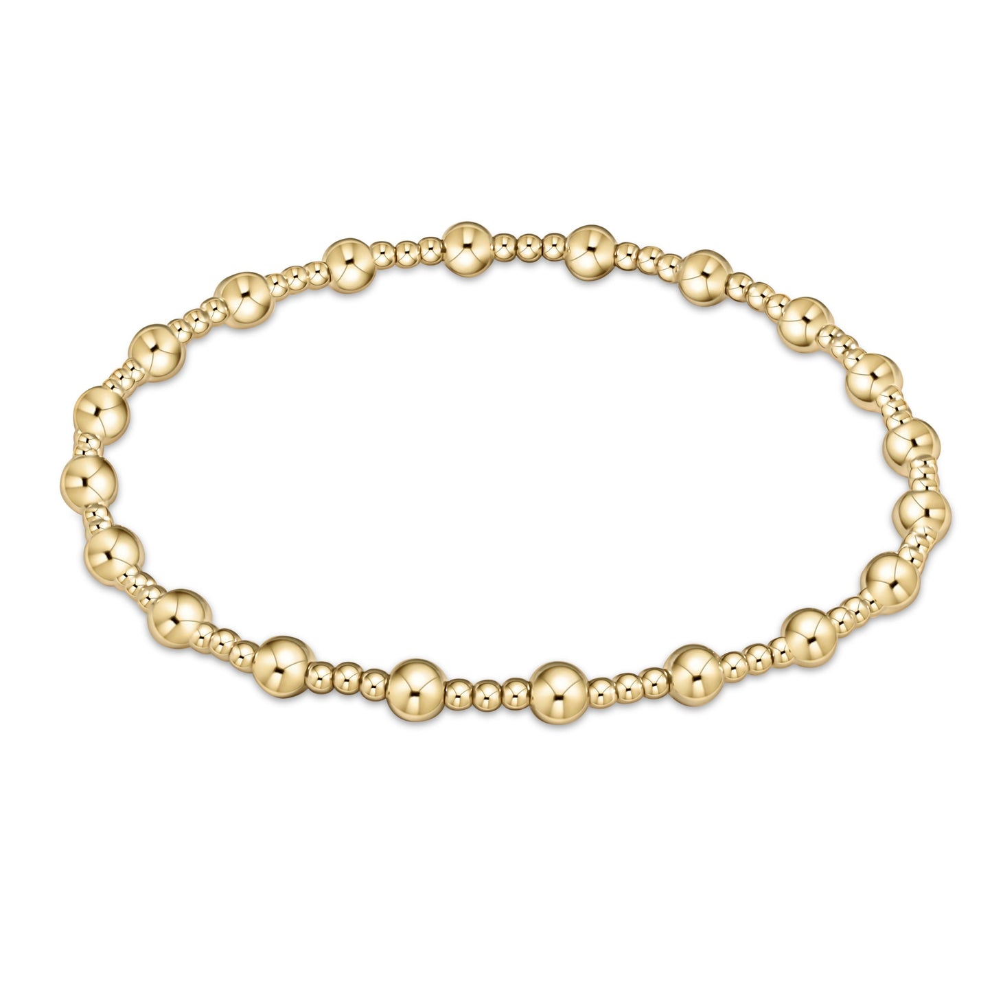 Classic Sincerity Pattern 4mm Bead Bracelet-Gold