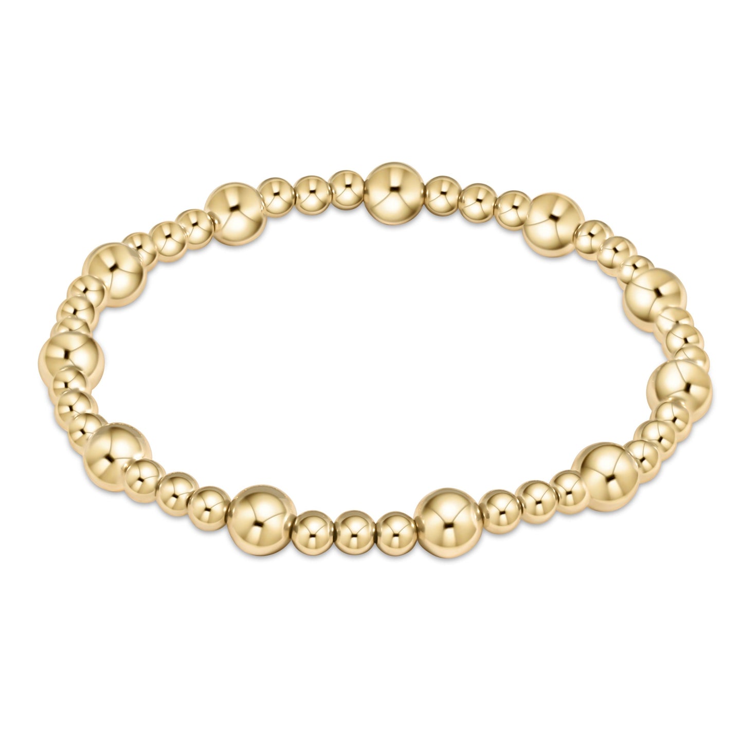 Classic Sincerity Pattern 6mm Bead Bracelet-Gold