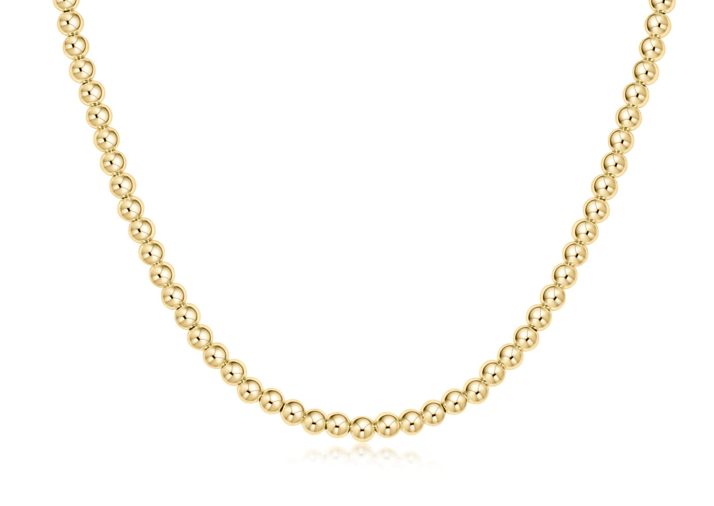 Choker Classic Gold 5mm Bead Necklace- 15"