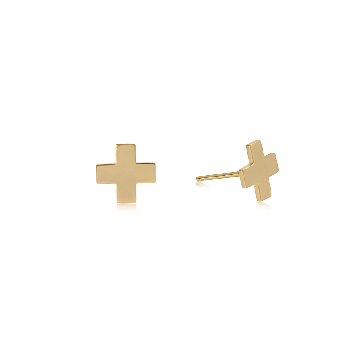 Signature Cross Stud - Gold Earrings
