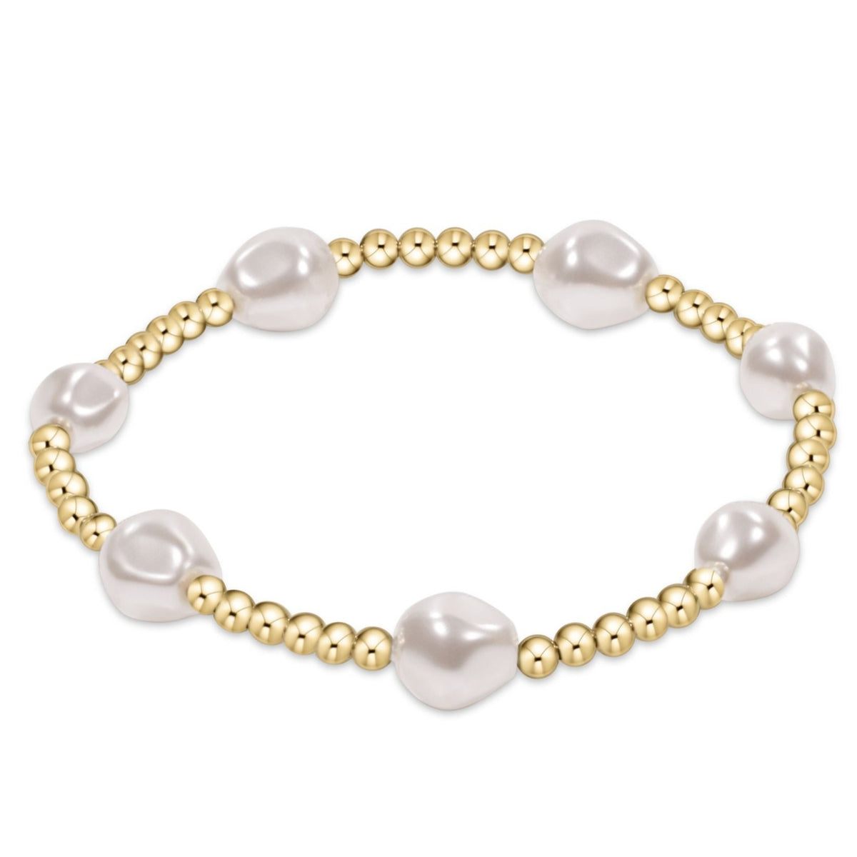 Enewton Extends- Admire Gold 3mm Bead Bracelet - Pearl