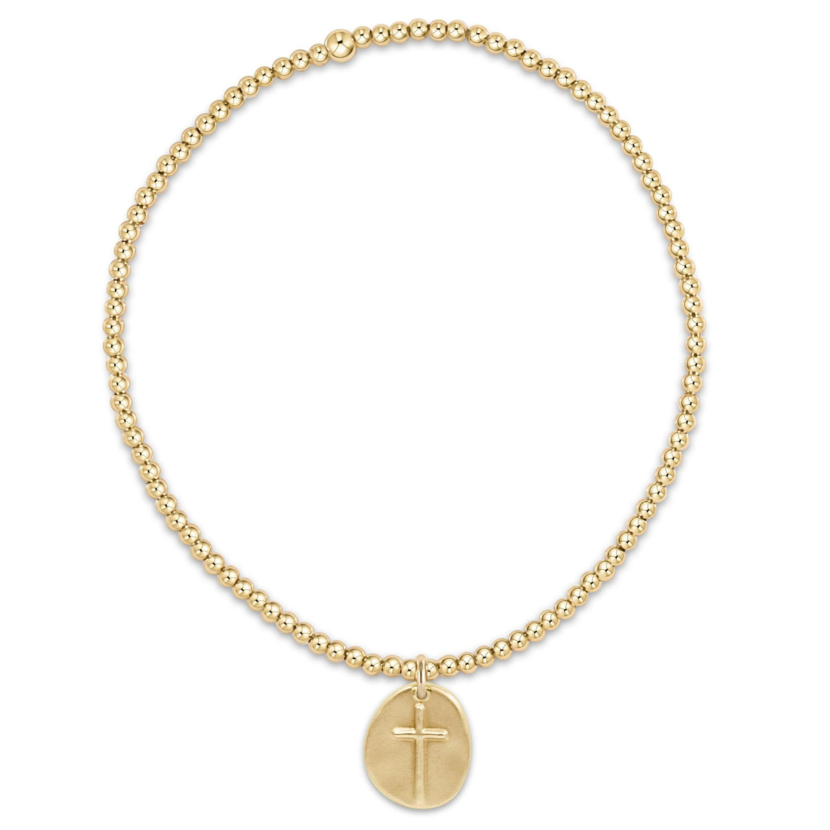 Classic Gold 2mm Bead Bracelet- Inspire Small Gold Charm
