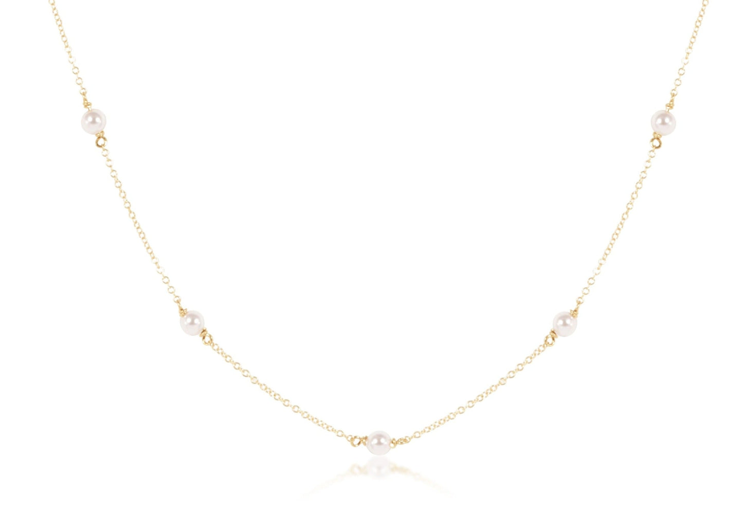 17" Choker Simplicity Chain Gold - Pearl 4mm