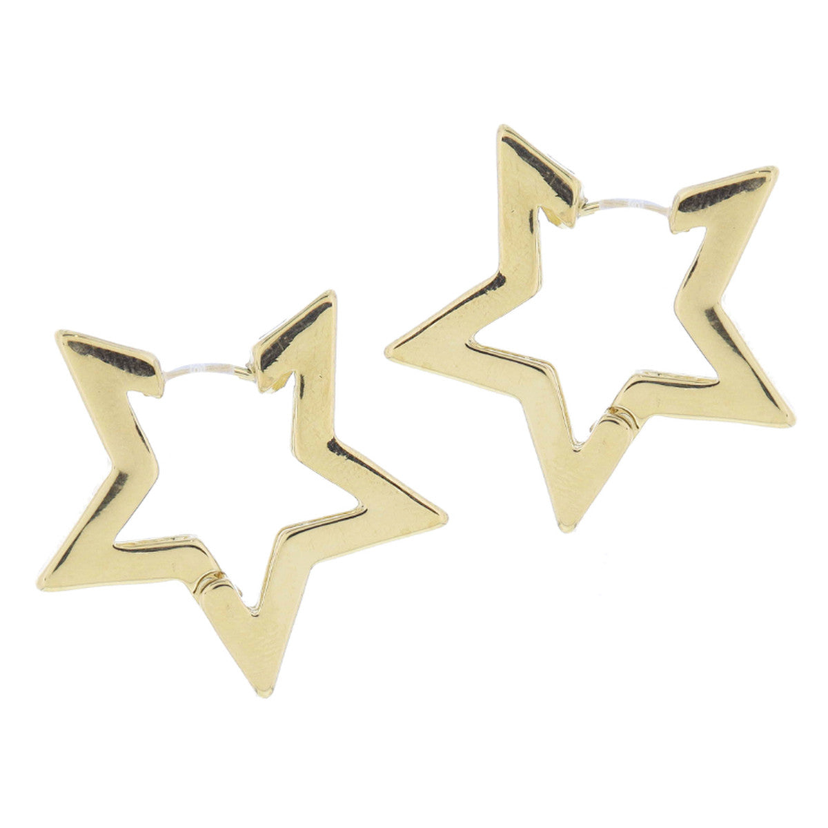 Thick Gold Star Huggie Hoop Earrings