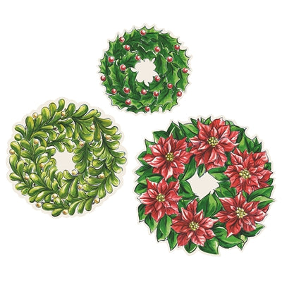 Holiday Wreath Serving Papers - Pack of 12