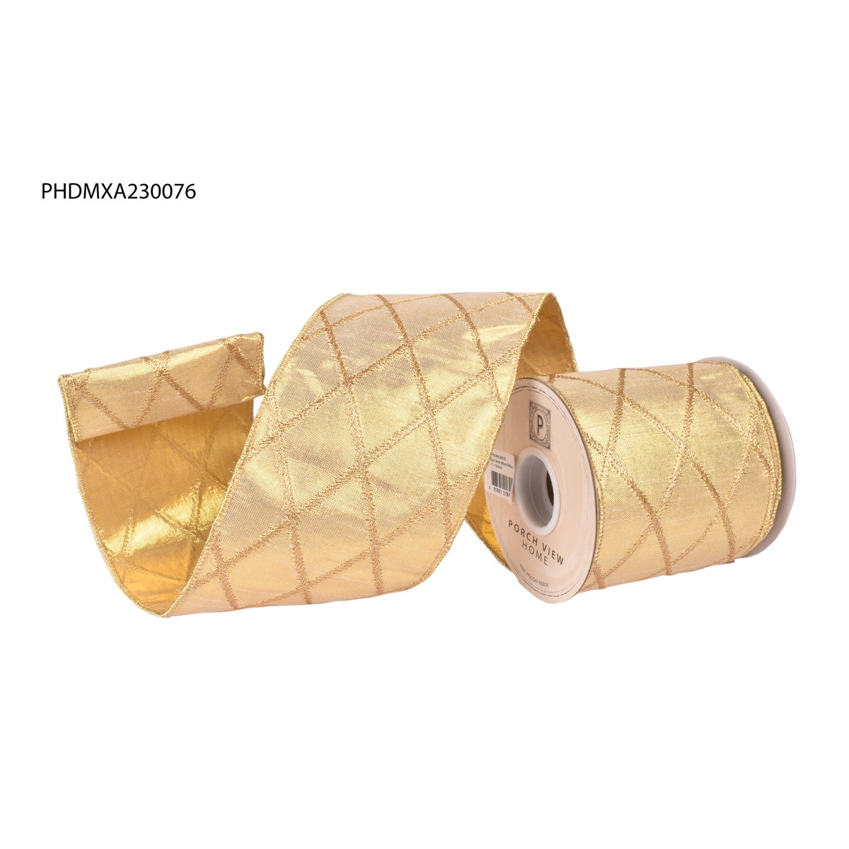 Gold Lame Lattice Ribbon 4"