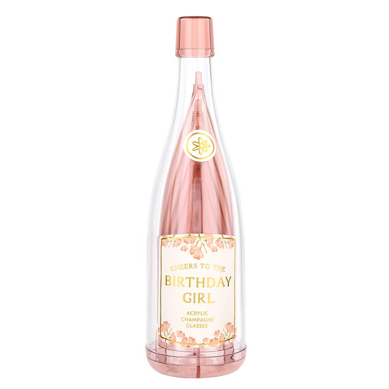 Acrylic Stackable Champagne Glasses - Birthday Girl (Set of 5)
