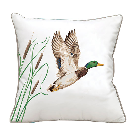 Mallard and Cattails Indoor/Outdoor Pillow