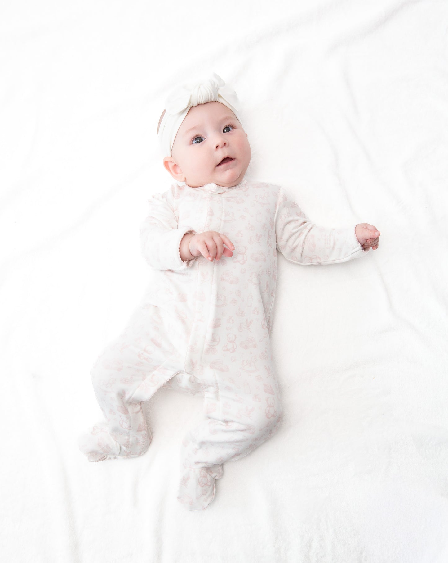 Princess Sleeve Snap Romper - Toile (Pink) 0-3