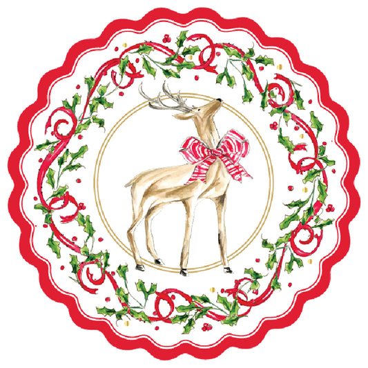 Holly Berry Scalloped Salad Plate