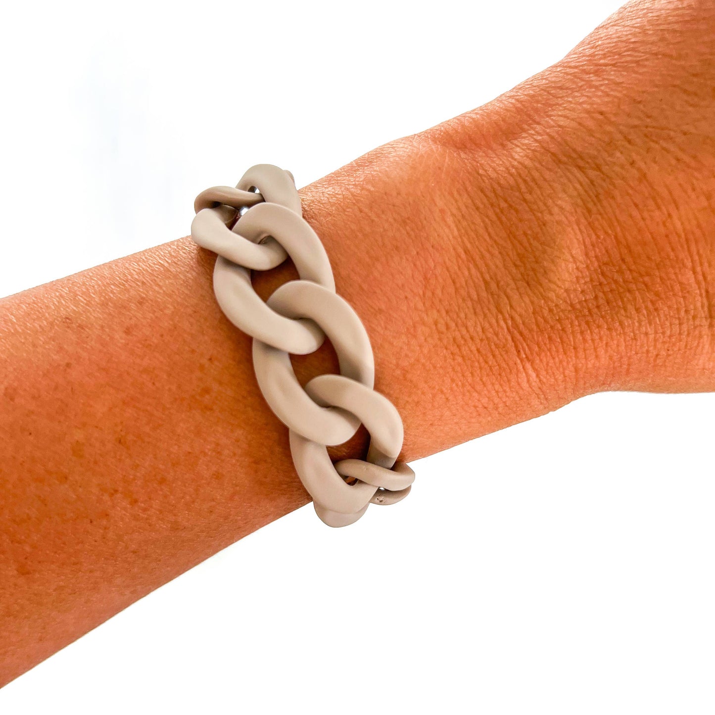 All Chunky Acrylic Chain Link Bracelet: Matte Amethyst