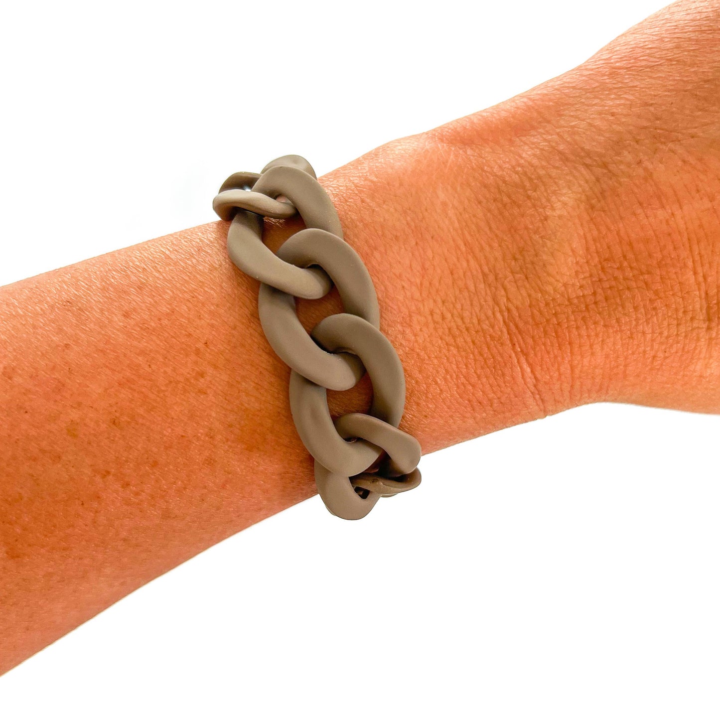 All Chunky Acrylic Chain Link Bracelet: Matte Amethyst