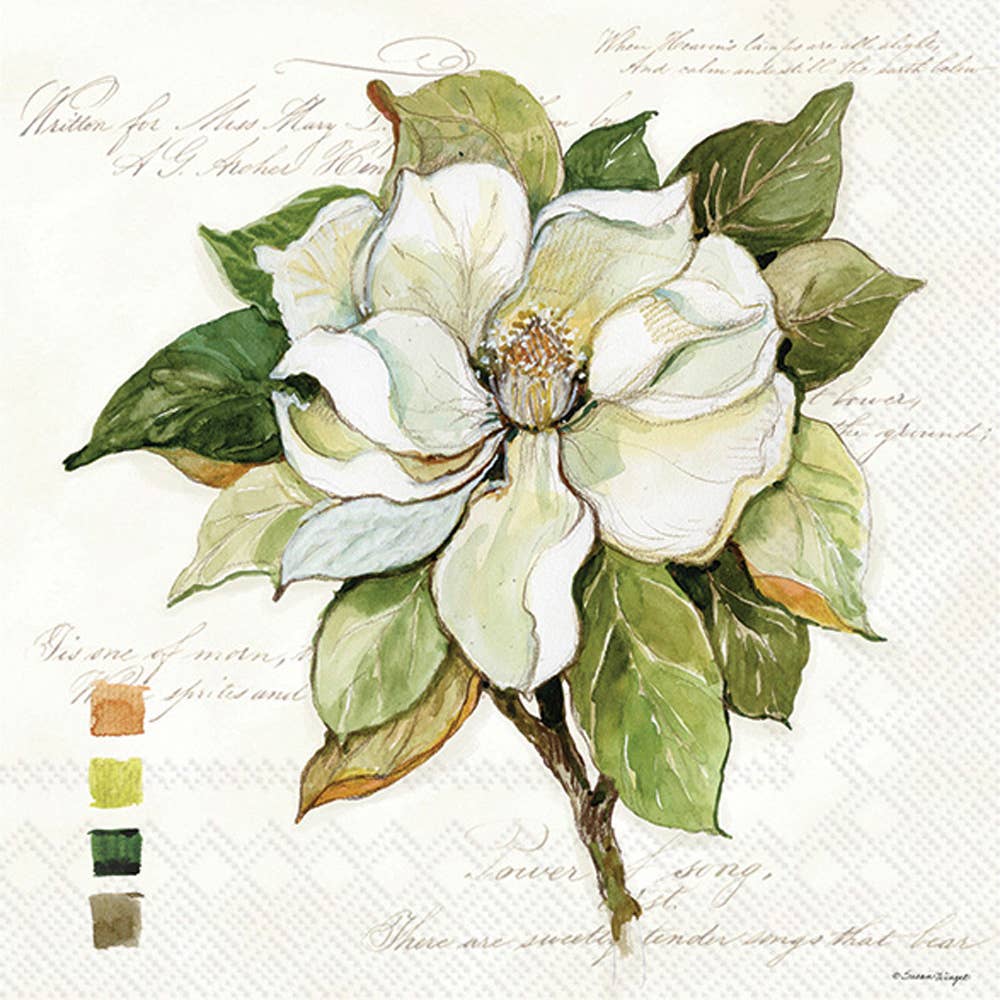 Paper Lunch Napkin Pack of 20 Magnolia Bloom