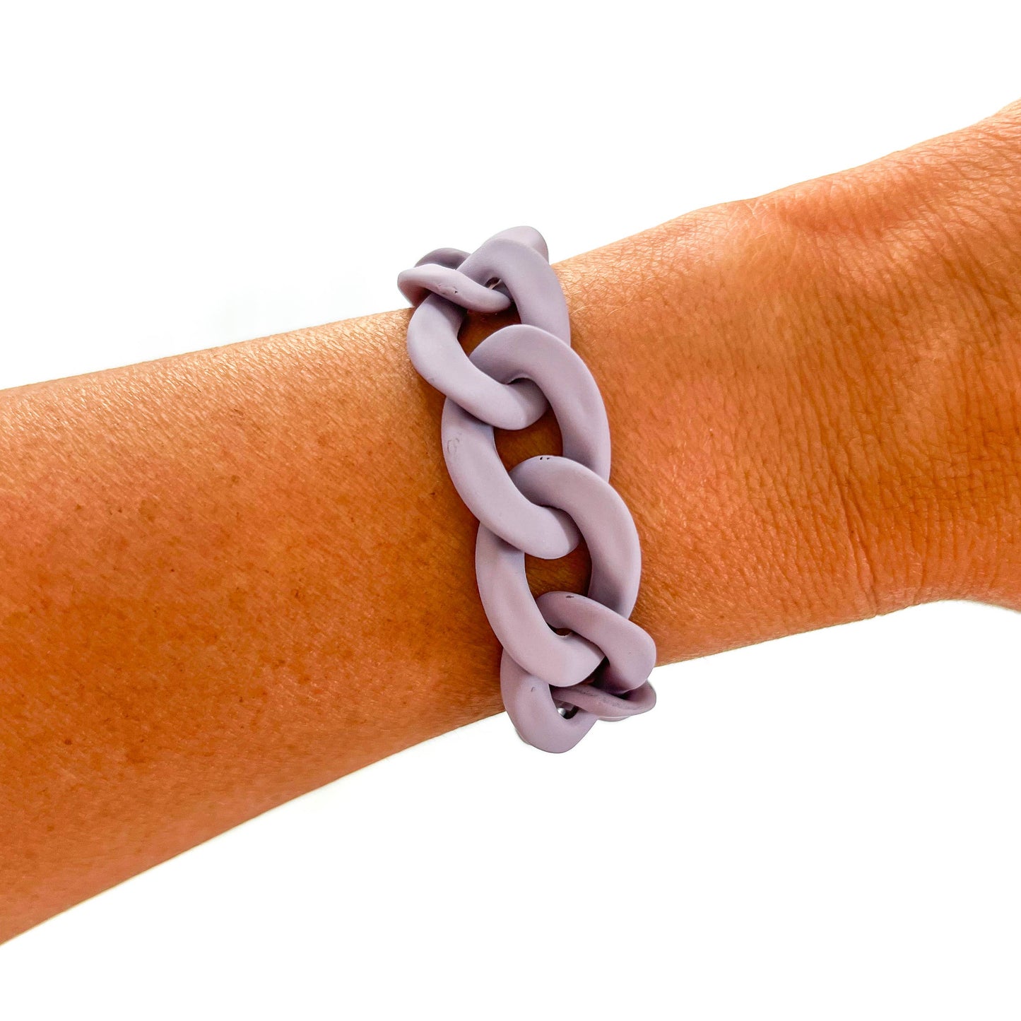 All Chunky Acrylic Chain Link Bracelet: Matte Amethyst