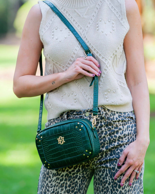 Sloane Studded Crossbody Hunter Green EC:
