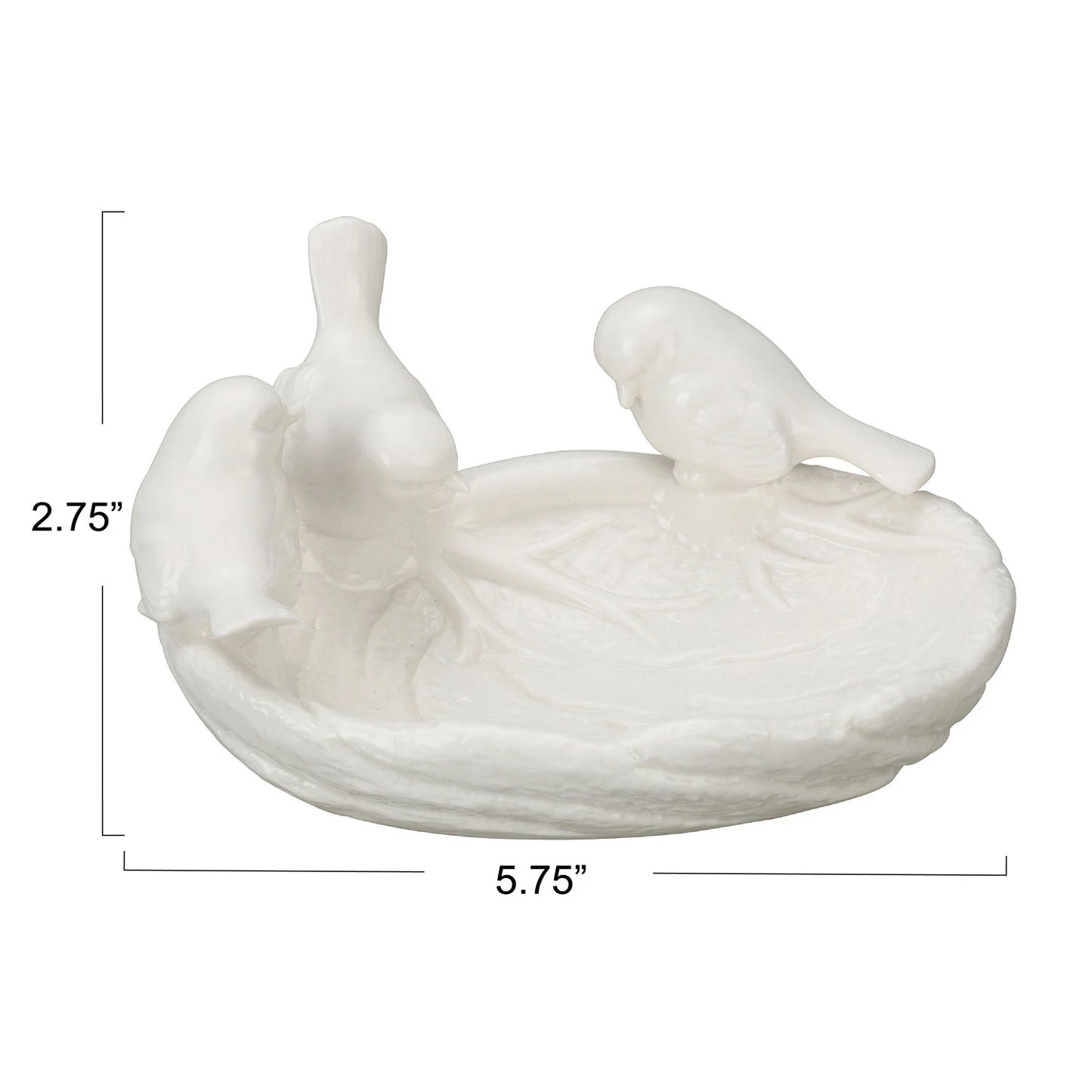 Ceramic Leaf Dish w/Birds