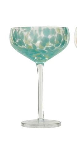 Blown Stemmed Confetti Champagne/Coupe Glass (4 Styles)