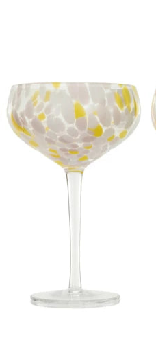 Blown Stemmed Confetti Champagne/Coupe Glass (4 Styles)