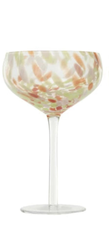Blown Stemmed Confetti Champagne/Coupe Glass (4 Styles)
