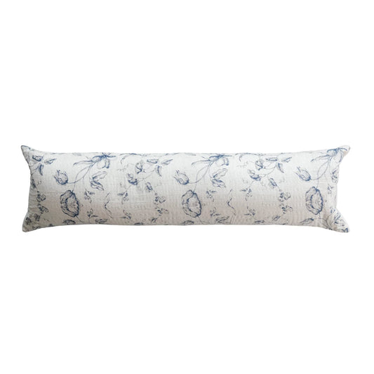 Cotton & Linen Printed Lumbar Pillow (Each One Will Vary)