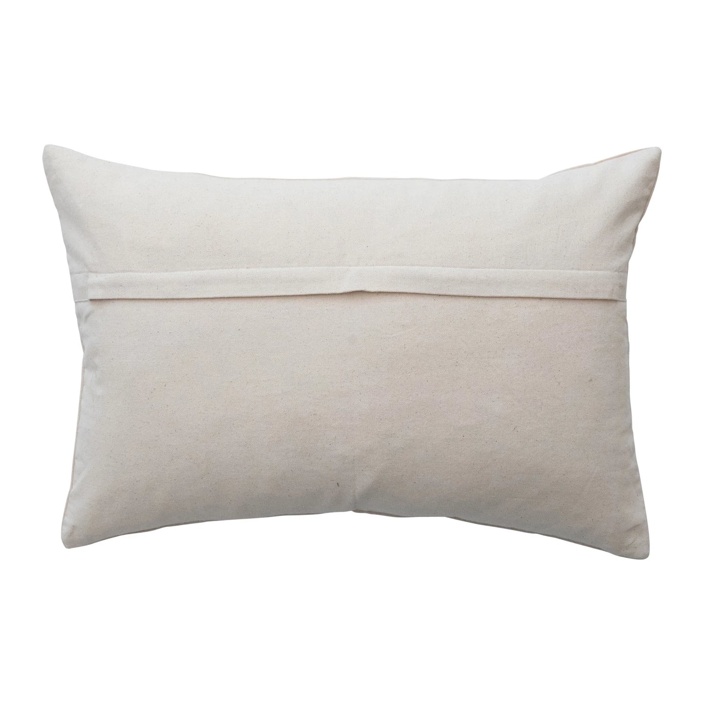 Cotton Velvet Lumbar Pillow w/Embroidered Flora/Fauna