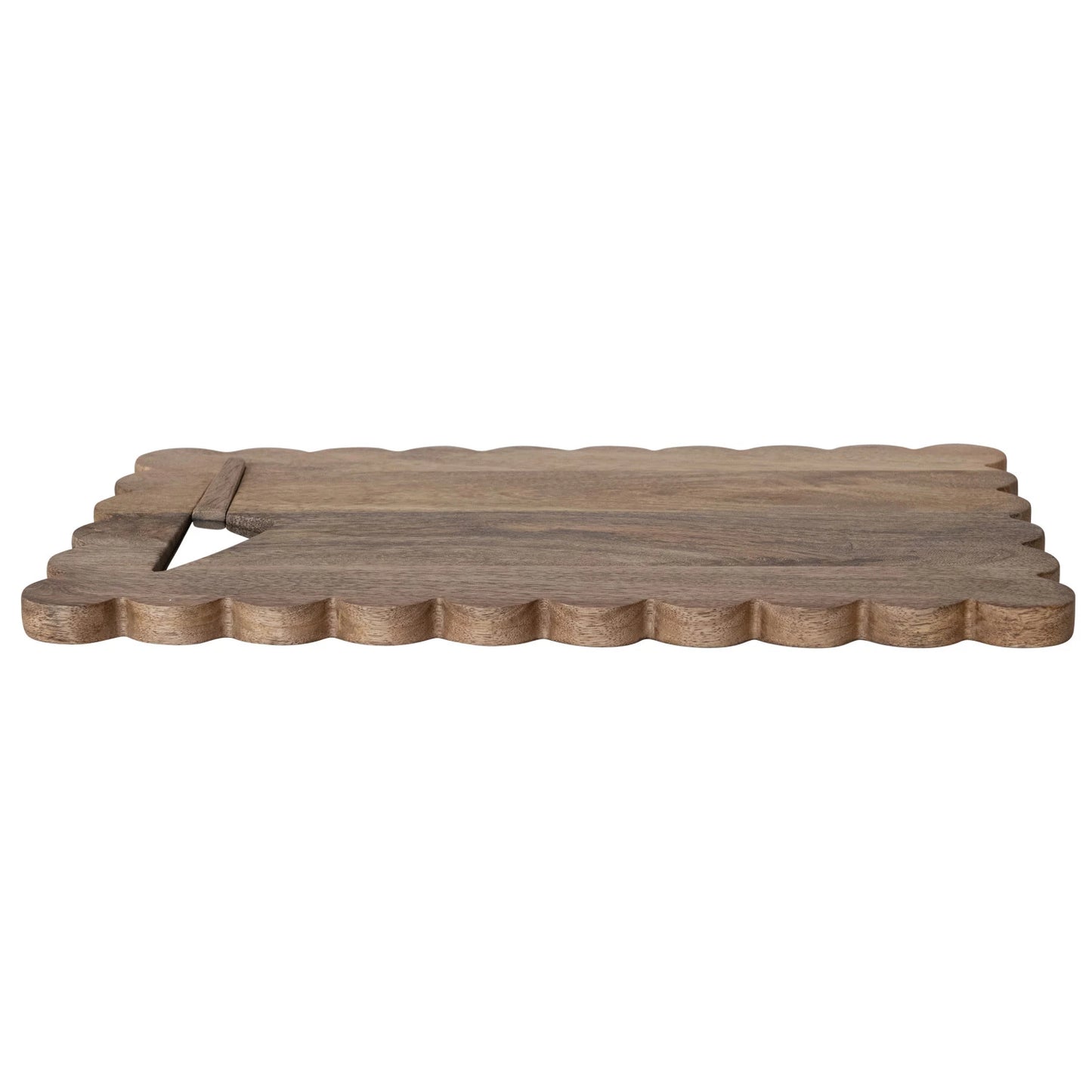 Mango Wood Scalloped Cheese/Serving Board w/Stainless Steel Cheese Knife (set )