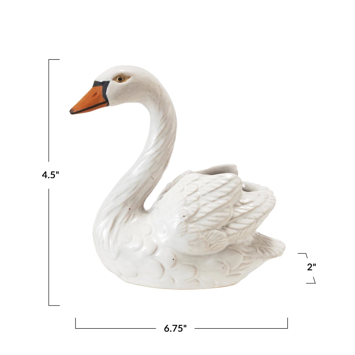 Stoneware Swan Shaped Toothpick Holder
