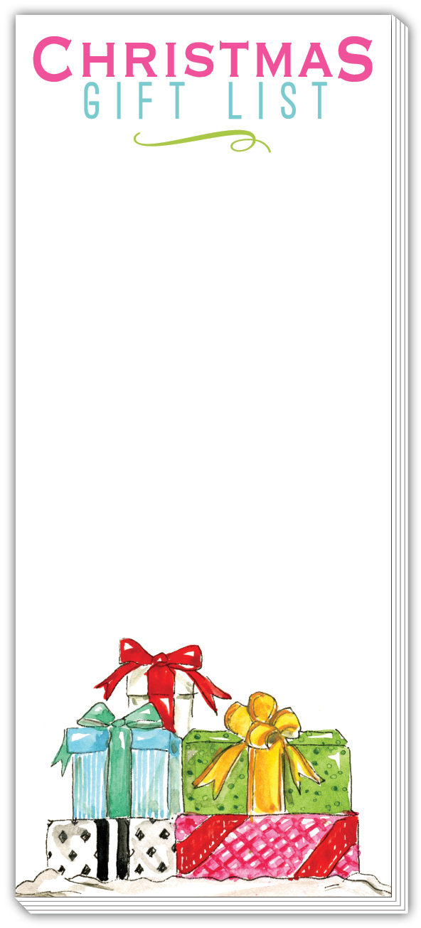 Skinny Christmas Gift List Vintage Christmas Notepad