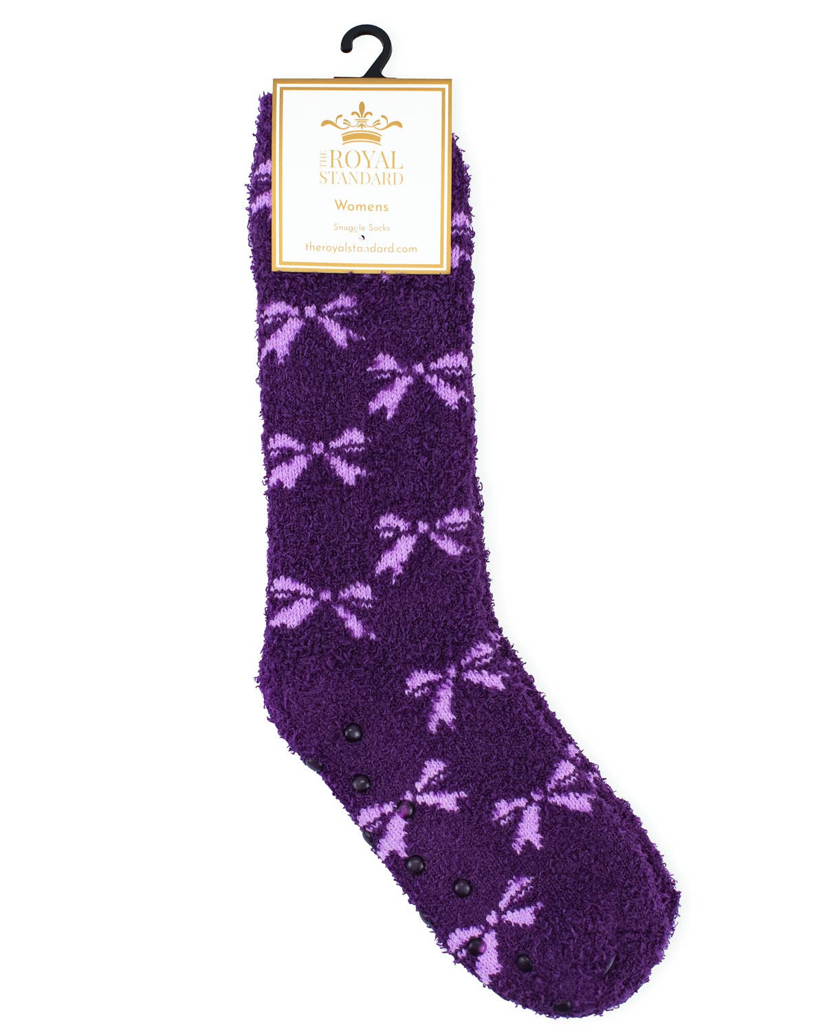 Women's Hannah Bow Snuggle Socks Purple One Size