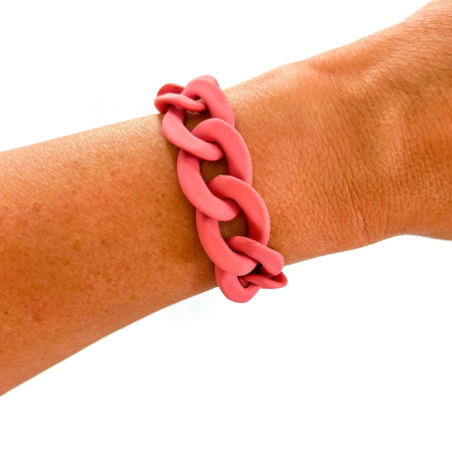 All Chunky Acrylic Chain Link Bracelet: Matte Amethyst