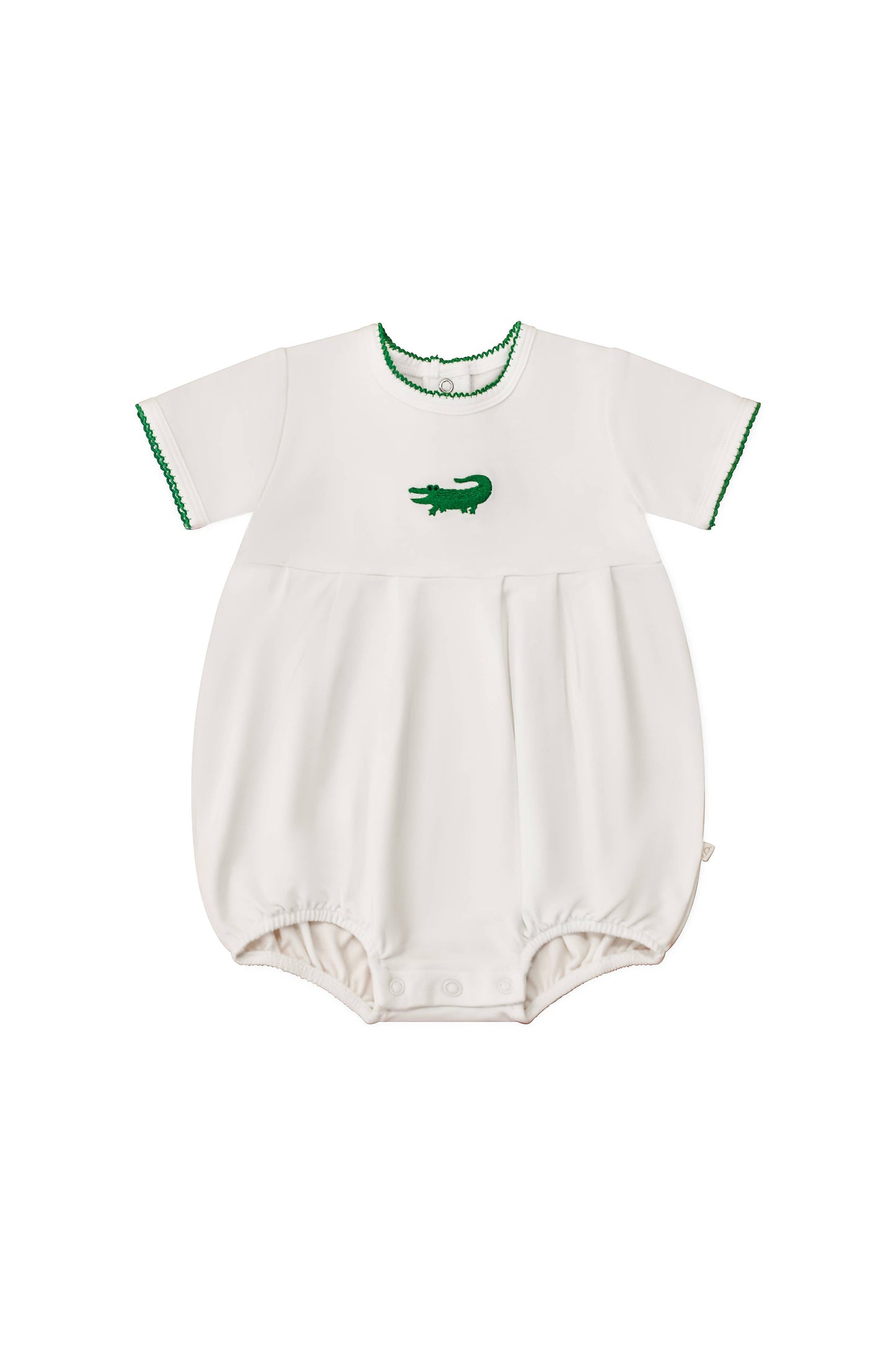 Pip Embroidered Bubble -Alligator: 0-3 mo
