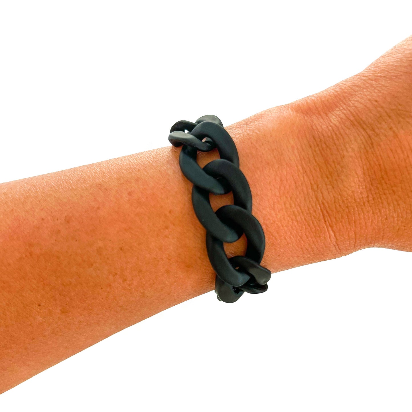 All Chunky Acrylic Chain Link Bracelet: Matte Amethyst
