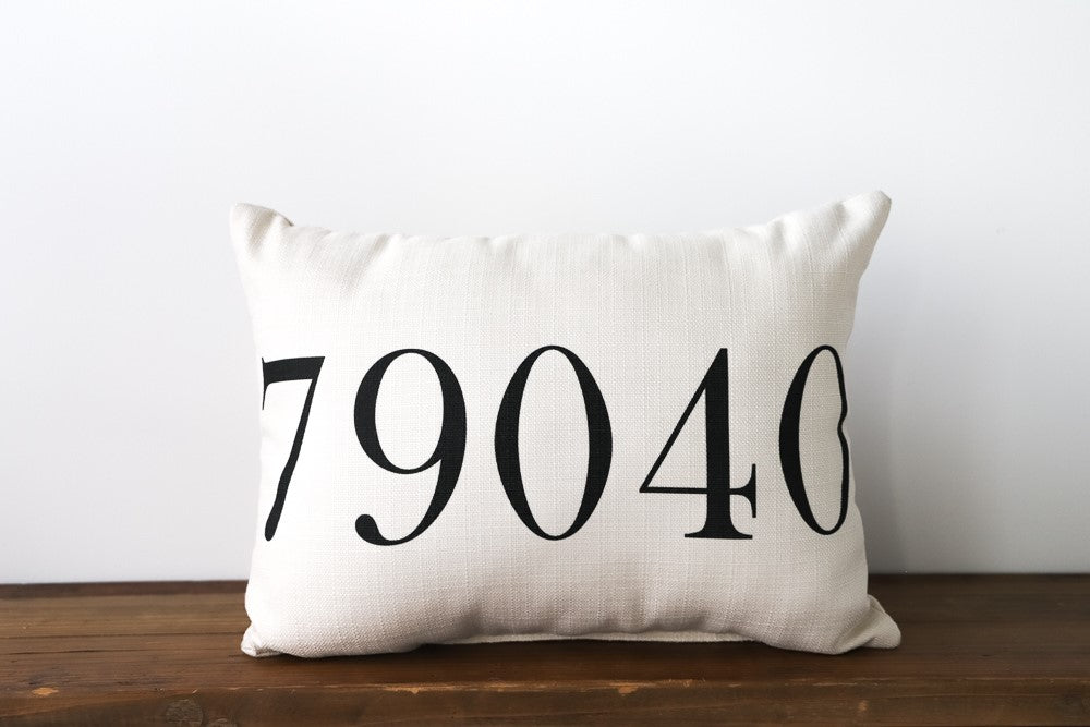 Solid Color Zip Code Pillow +Accent Piping