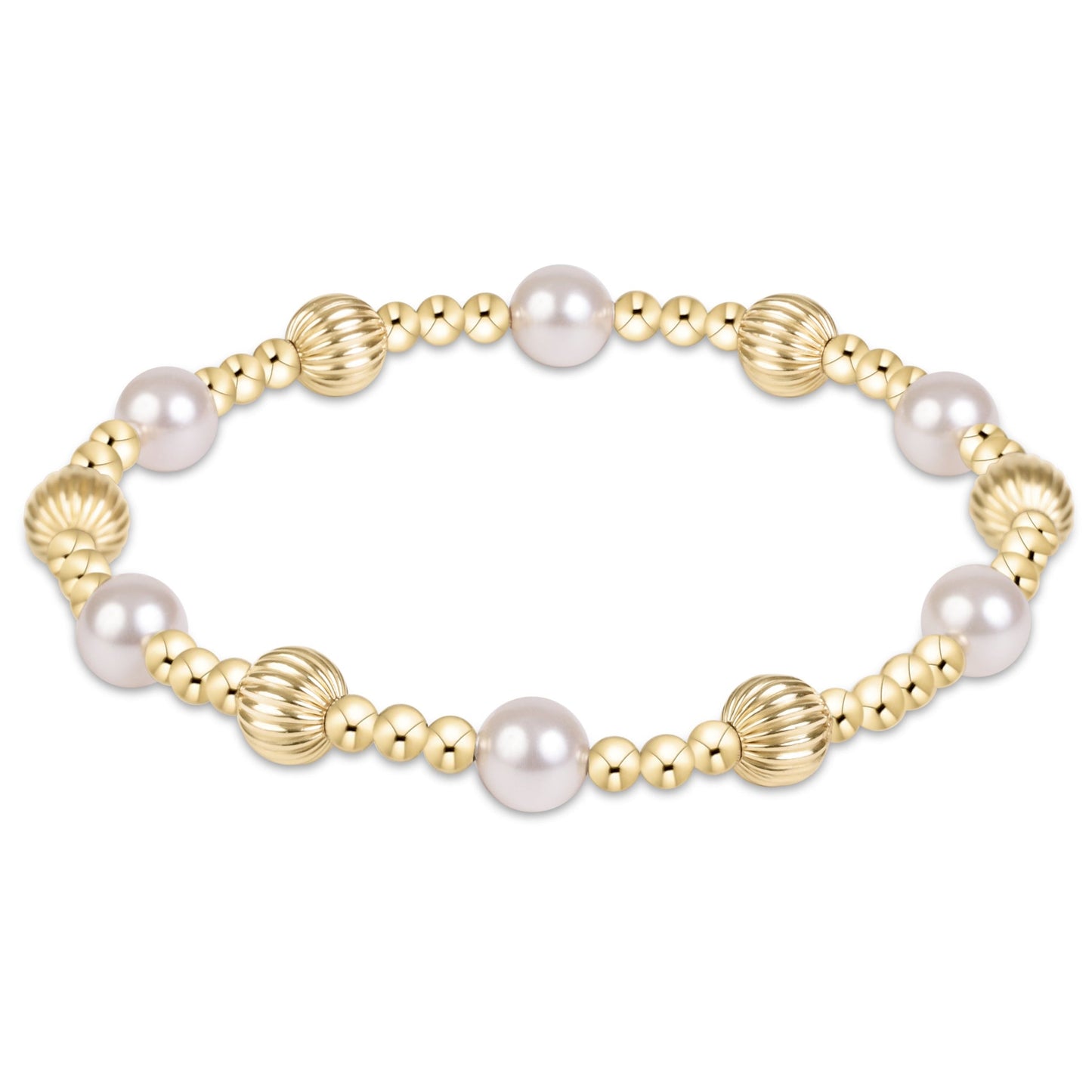 Dignity Sincerity Gold 6mm Bracelet - Pearl
