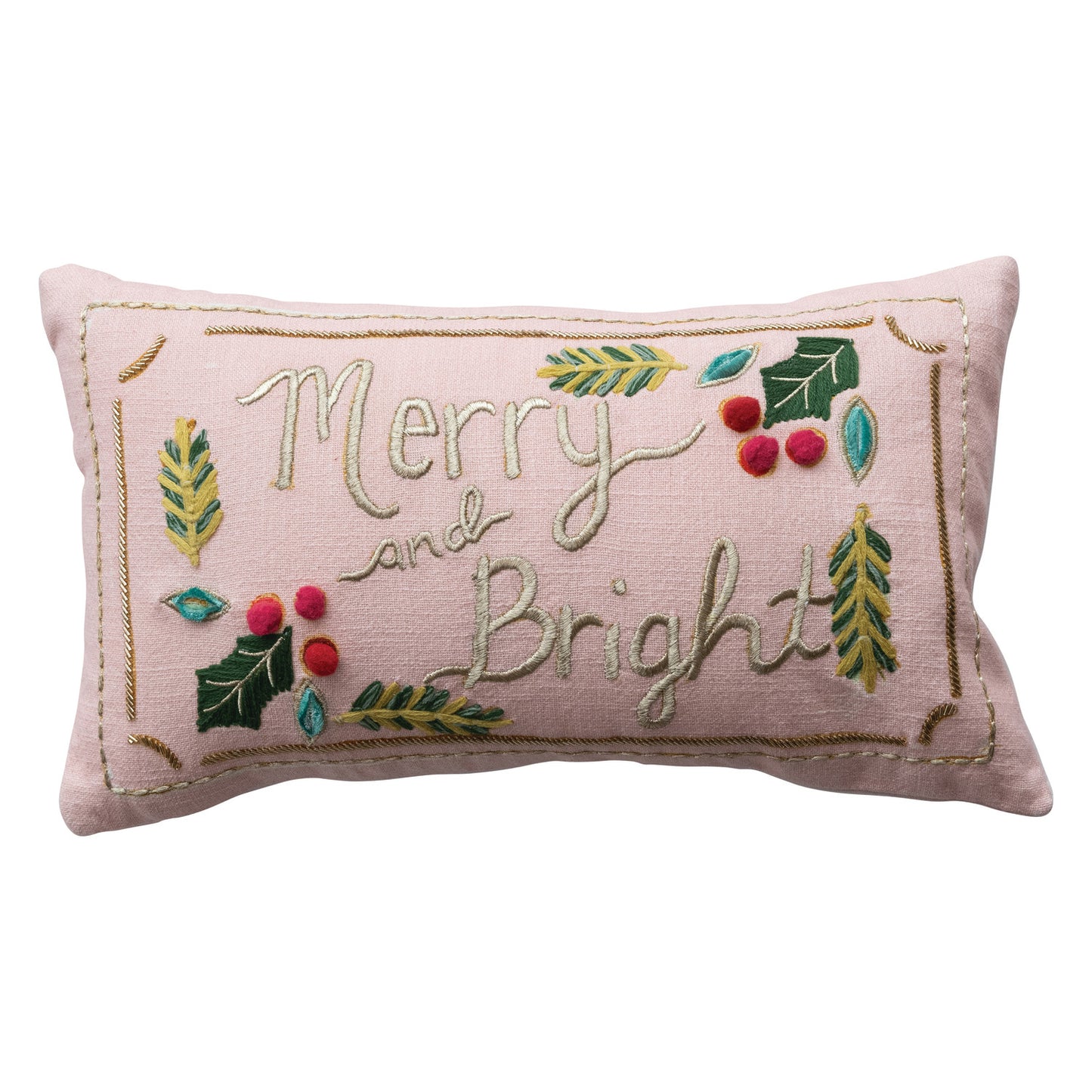 Lumbar Pillow w/Hand-Embroidery