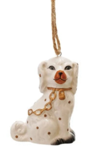 Ceramic Staffordshire Dog Ornament, Gold Finish, 2 Styles