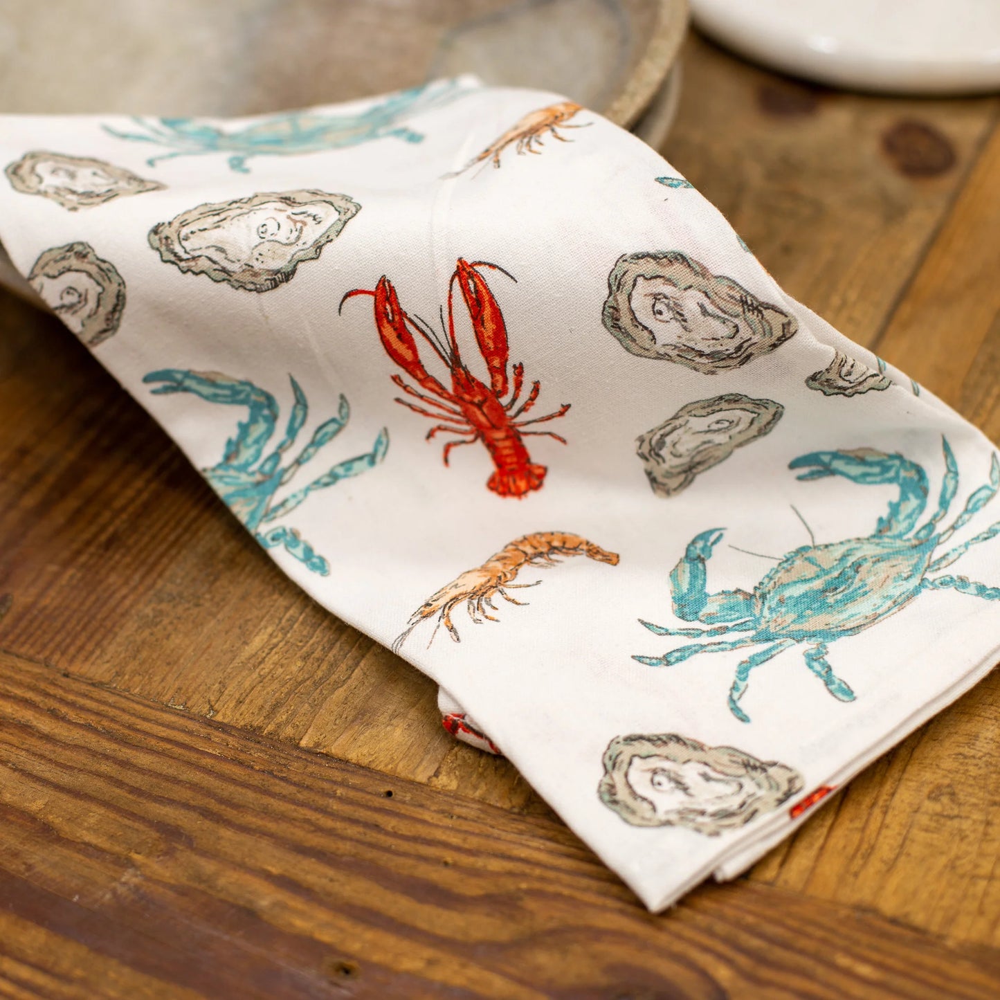 Seafood Hand Towel White/Multi