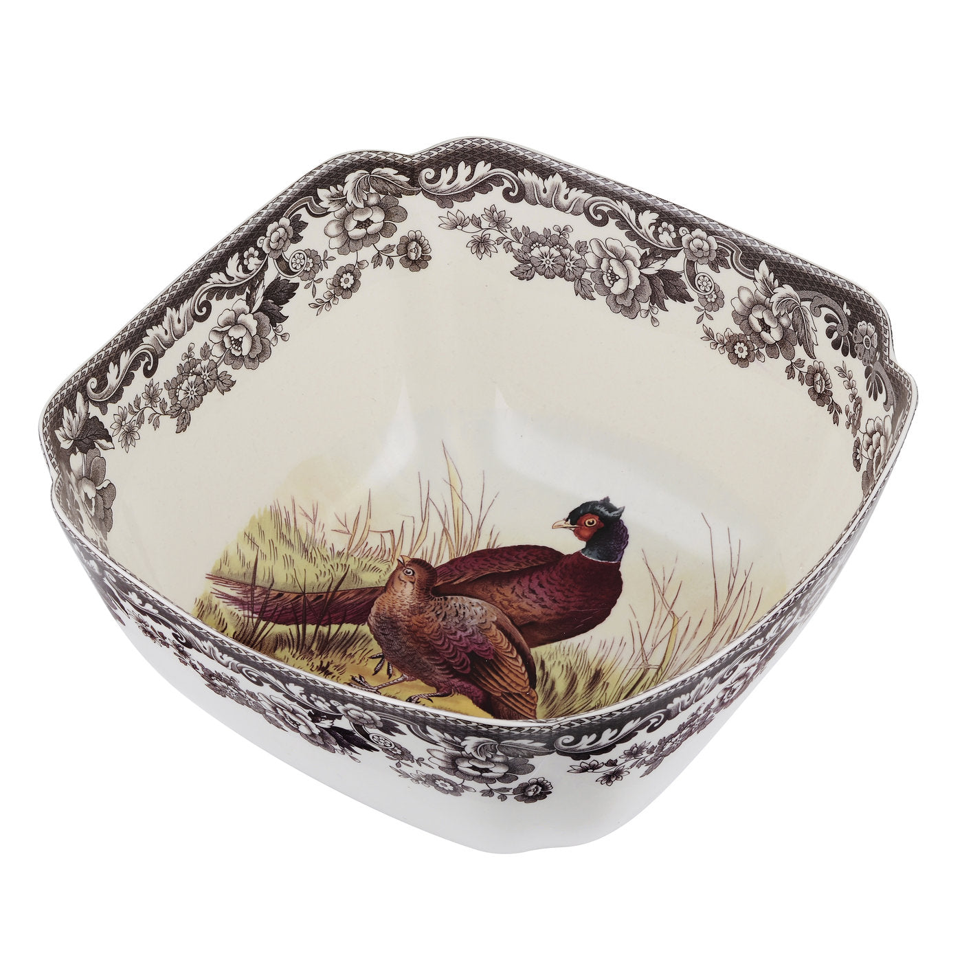 Woodland Deep Square Serving Bowl 9.5" Pheasant