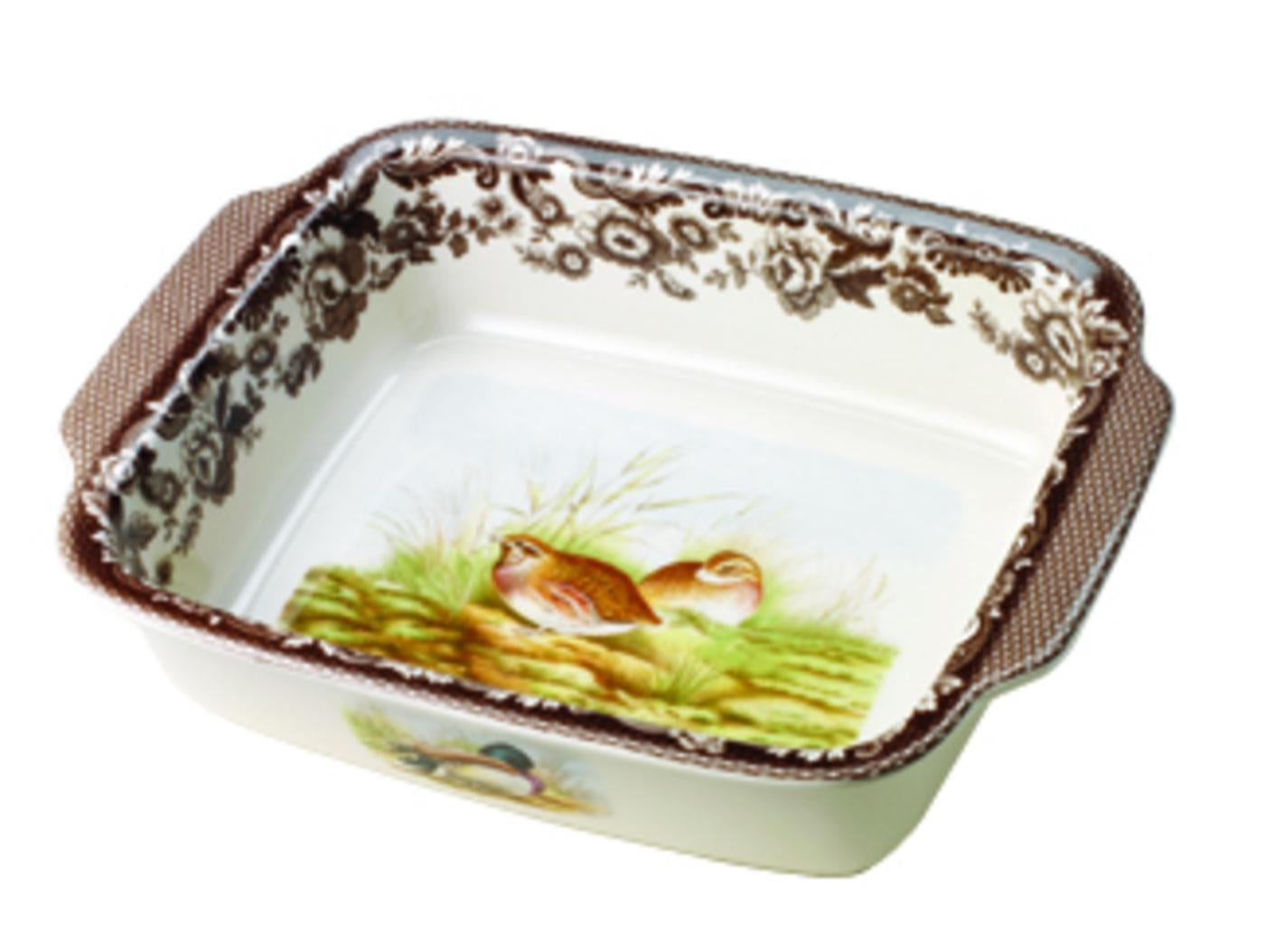 Woodland Rectangular Handled Dish (Quail/Mallard/Rabbit)