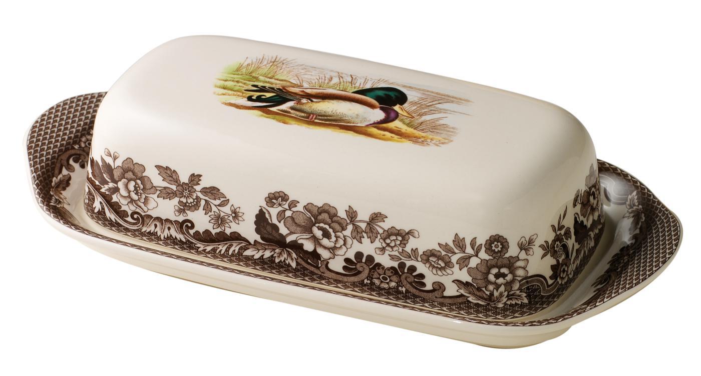 Woodland Covered Butter Dish Mallard