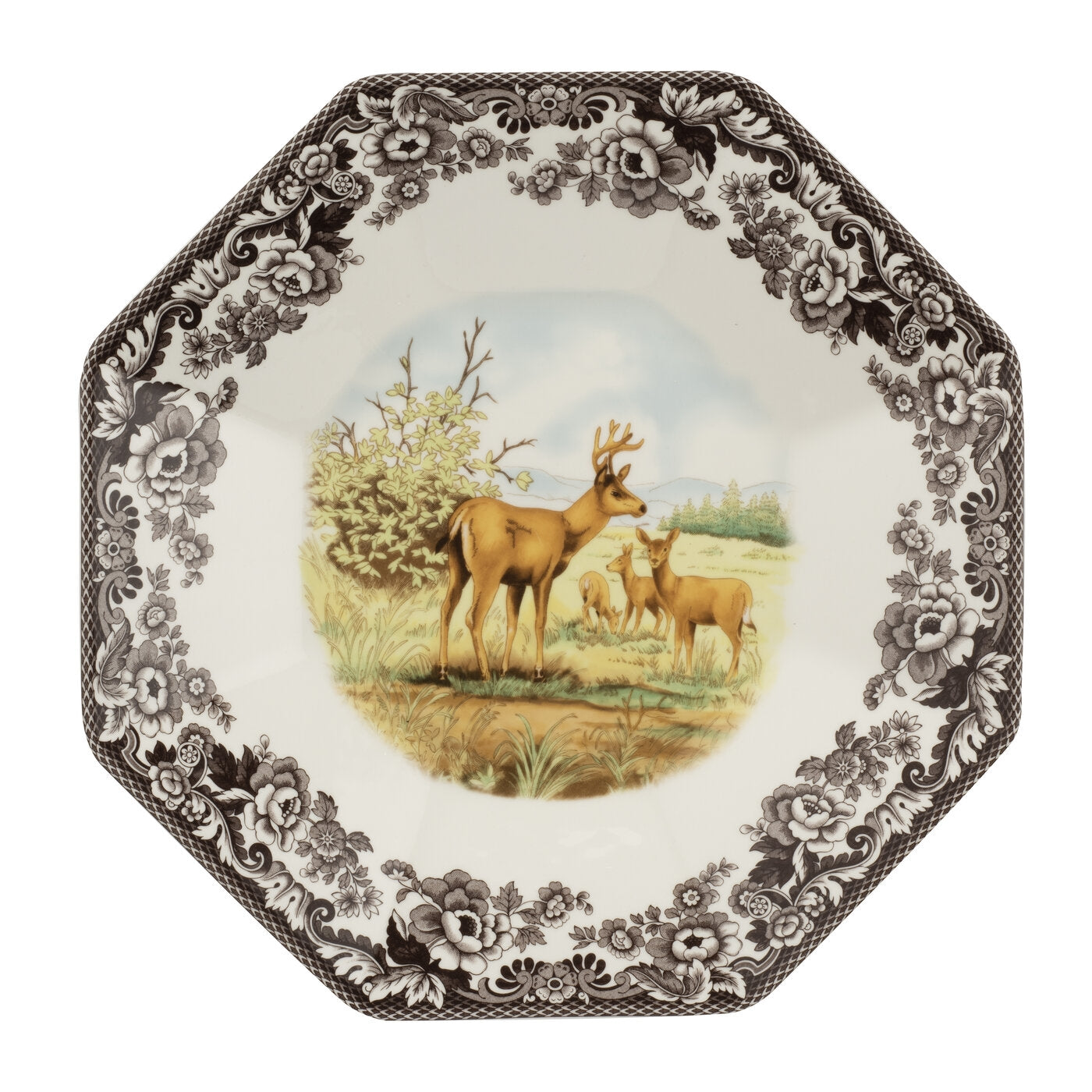 Woodland Octagonal Platter Mule Deer