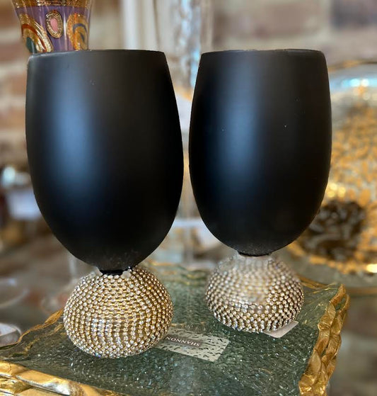 Lux Wine Glass Black s/2