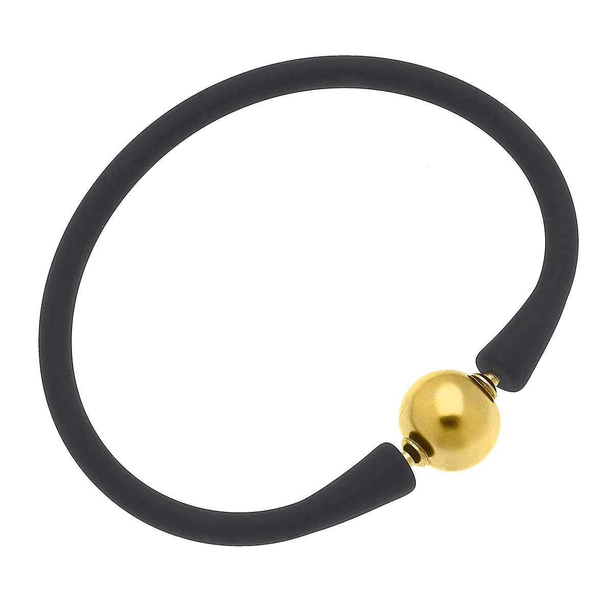 Bali 24K Gold Plated Ball Bead Silicone Bracelet - Assorted Colorsn