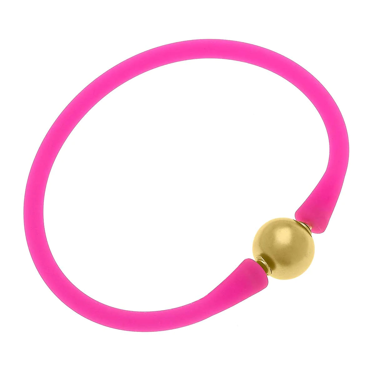 Bali 24K Gold Plated Ball Bead Silicone Bracelet - Assorted Colorsn
