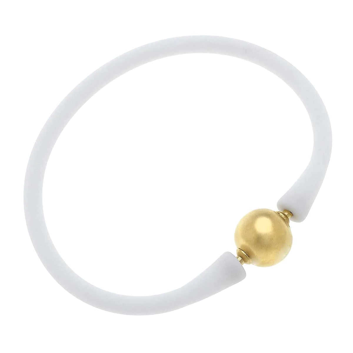 Bali 24K Gold Plated Ball Bead Silicone Bracelet - Assorted Colorsn