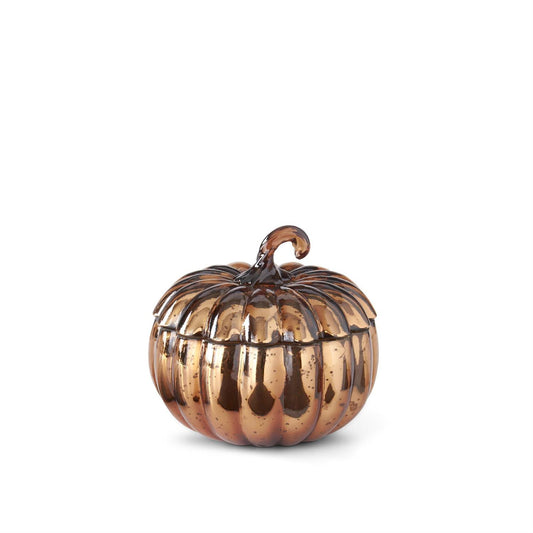 Assorted Medium Brown Mercury Glass Pumpkin Candle