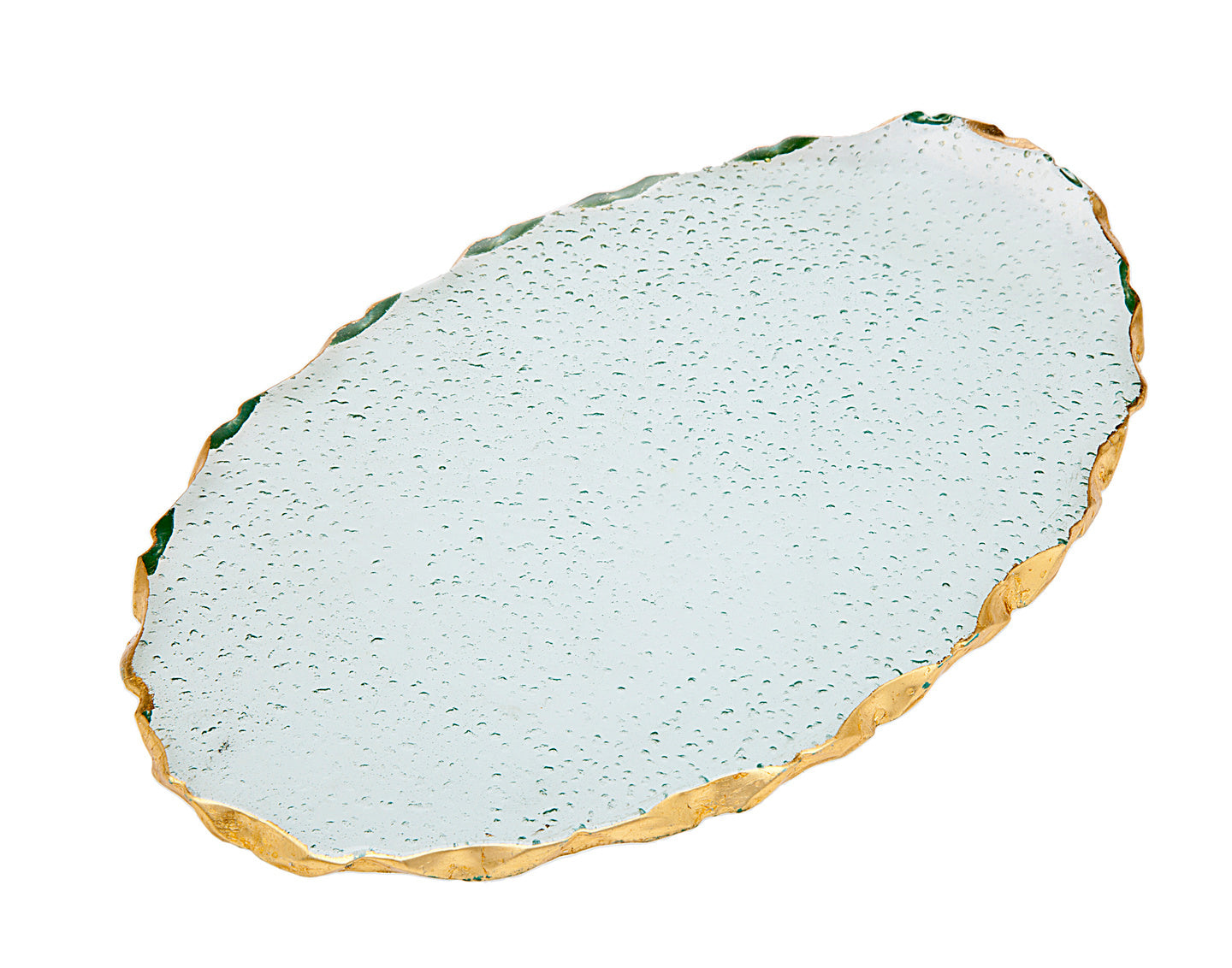 Harper Gold Edge Bend Oval Tray 10"