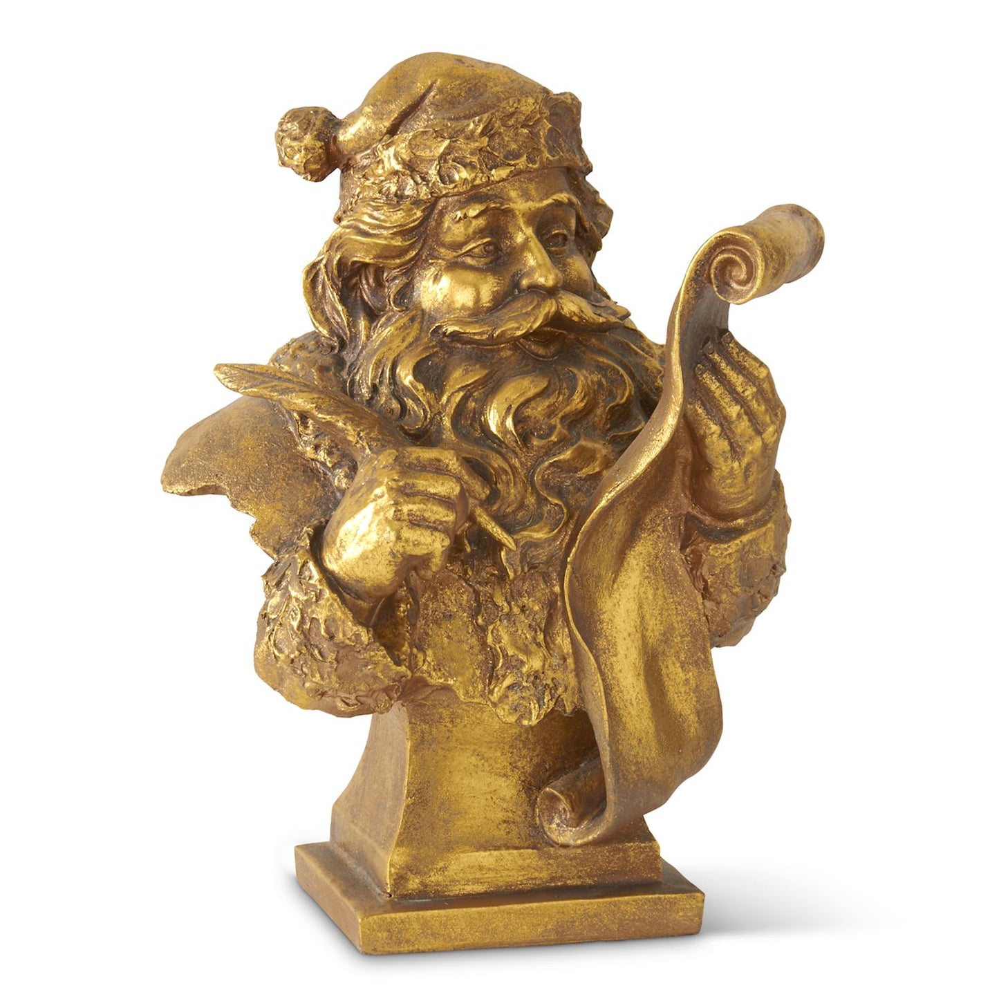 Gold Resin Santa Holding List
