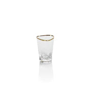 Aperitivo Triangular Shot Glass - Clear w/Gold Rim